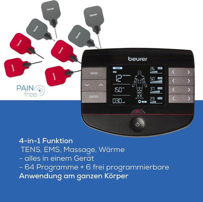 Beurer Digital TENS EMS Gerät mit Wärmefunktion  4-in-1