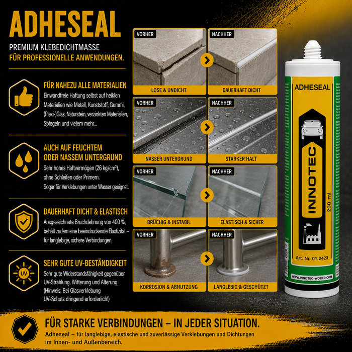 Innotec Adheseal – Dauerelastische Klebedichtmasse – Produktvorteil und Anwendung 2
