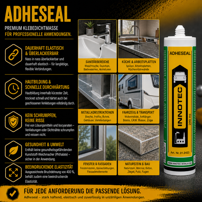 Innotec Adheseal – Dauerelastische Klebedichtmasse – Produktvorteil und Anwendung 3