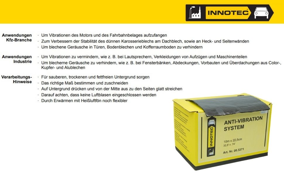 Innotec Anti-Vibration System – Antidröhnmatte – Produktvorteil und Anwendung 6