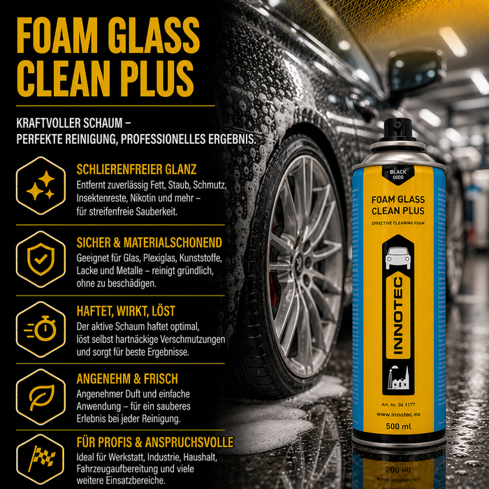 Innotec Foam Glass Clean Plus – Lebensmitteltauglicher Glasreiniger – Produktvorteil und Anwendung 2