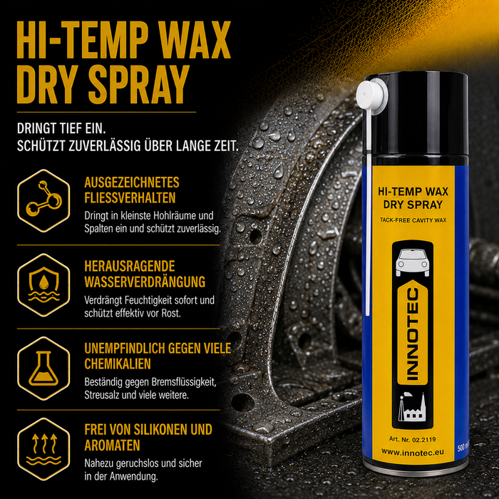 Innotec Hi-Temp Wax Dry Spray – Unterboden- & Hohlraumkonservierung – Produktvorteil und Anwendung 2