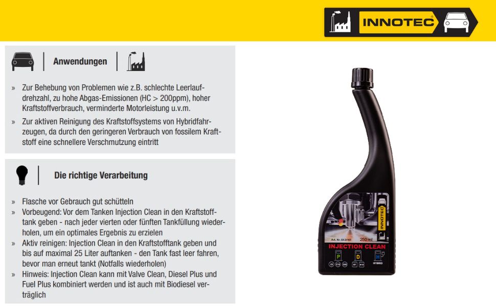 Innotec Injection Clean – Einspritzsystem-Reiniger – Produktvorteil und Anwendung 6