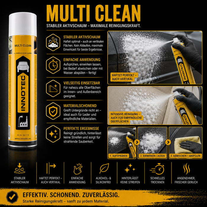 Innotec Multi Clean – Universal Schaumreiniger – Produktvorteil und Anwendung 4