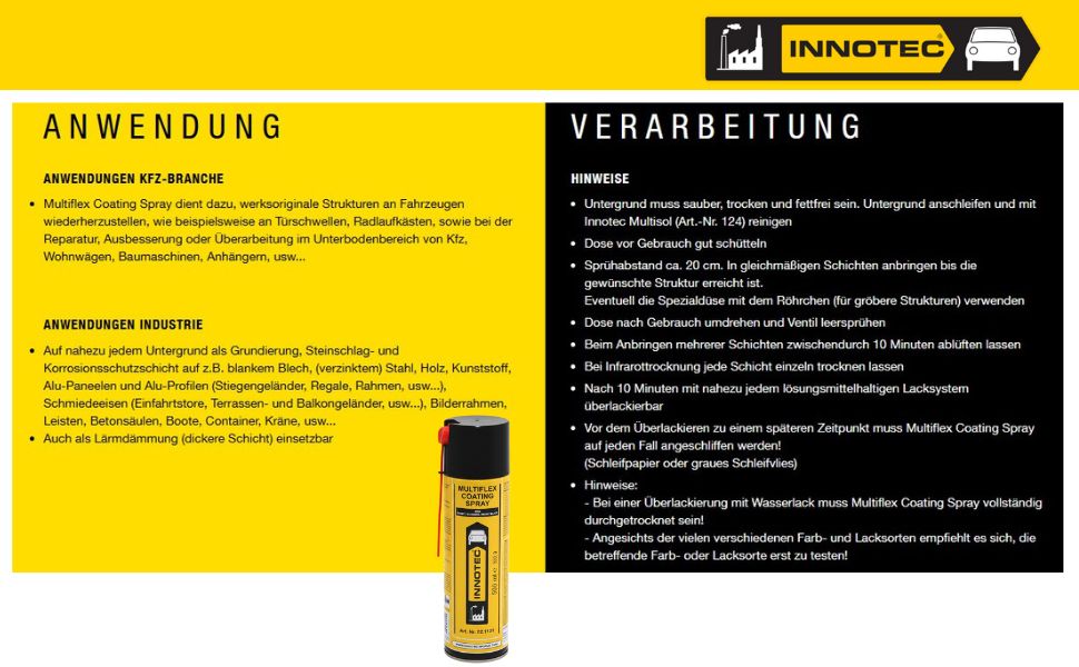 Innotec Multiflex Coating Spray – Steinschlagschutz – Produktvorteil und Anwendung 6