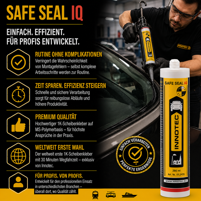 Innotec Safe Seal IQ – Primerloser Scheibenkleber – Produktvorteil und Anwendung 2