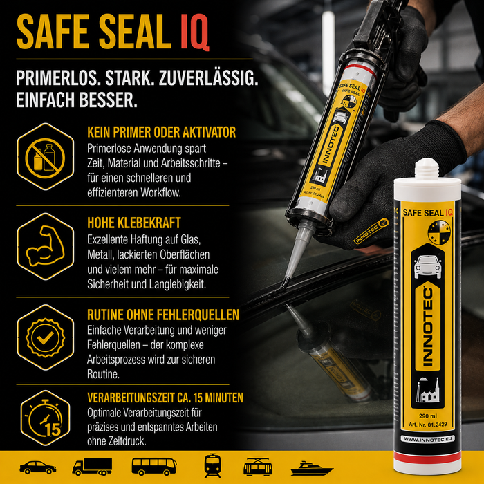Innotec Safe Seal IQ – Primerloser Scheibenkleber – Produktvorteil und Anwendung 3