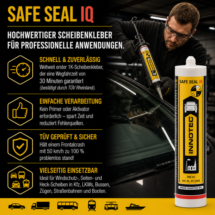 Innotec Safe Seal IQ – Primerloser Scheibenkleber – Produktvorteil und Anwendung 5