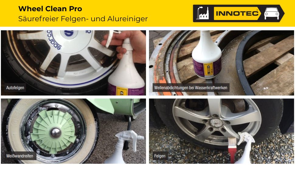 Innotec Wheel Clean Pro – Säurefreier Felgen- und Alureiniger – Produktvorteil und Anwendung 6