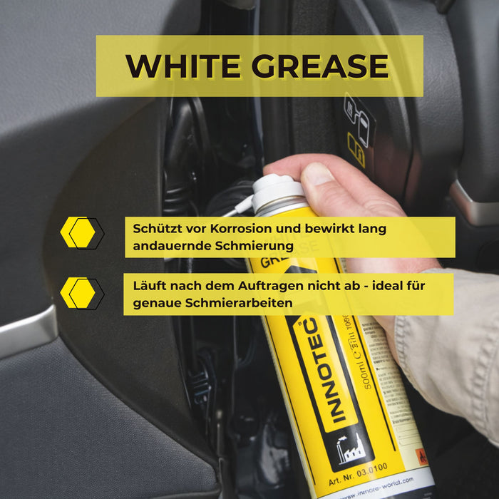 Innotec White Grease – Weißes Sprühfett – Produktvorteil und Anwendung 5