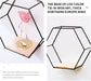 3er-Set Hexagon Wandregal Hängeregal, Metall und Holz Schweberegal Wandaufbewahrung Organizer für Küchenregal, Badezimmer, Schlafzimmer