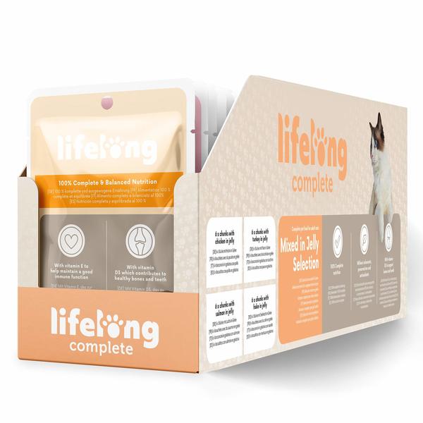 Nassfutter Lifelong Katzen (24 x 100 g) (Refurbished A+)