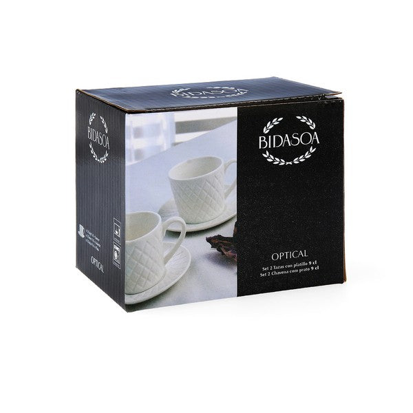Satz mit Tassen- und Tellern Bidasoa Optical (4 pcs) 9 cl