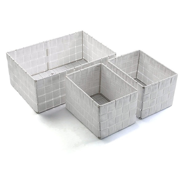 Korb-Set Textil (3 Stücke) (21 x 12,5 x 31 cm)