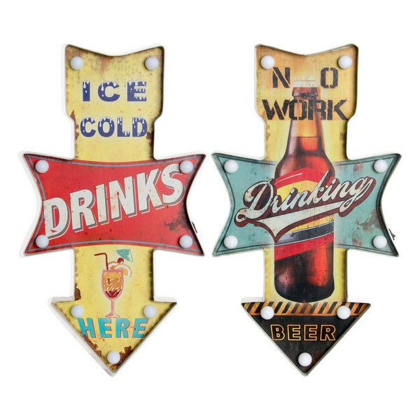 Wanddekoration Dekodonia Bier Metall Vintage (2 pcs)