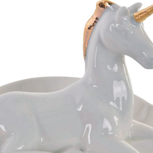 Ablageschale Dekodonia Einhorn Porzellan (17 x 14 x 9 cm)