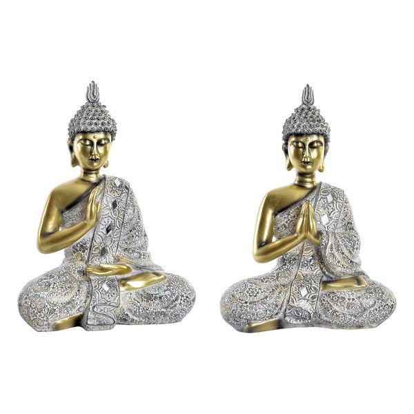 Deko-Figur Dekodonia Harz Buddha (21 x 11 x 28 cm) (2 pcs)