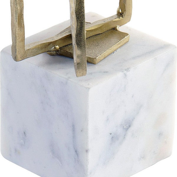 Deko-Figur Dekodonia Metall Marmor (16 x 15 x 44 cm)