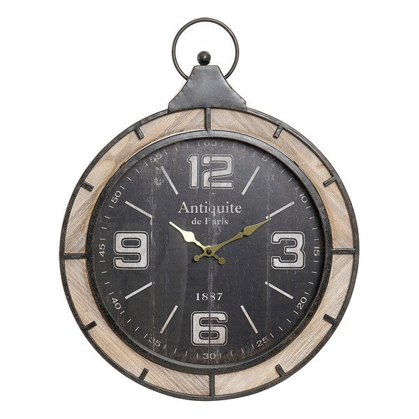 Wanduhr Dekodonia Schwarz Metall Holz MDF (40 x 6 x 52 cm)