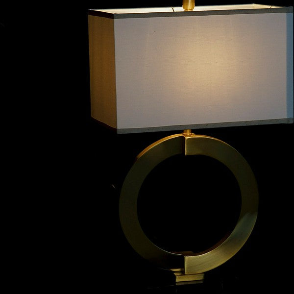 Tischlampe Dekodonia Leinen Metall Marmor (40 x 23 x 69 cm)