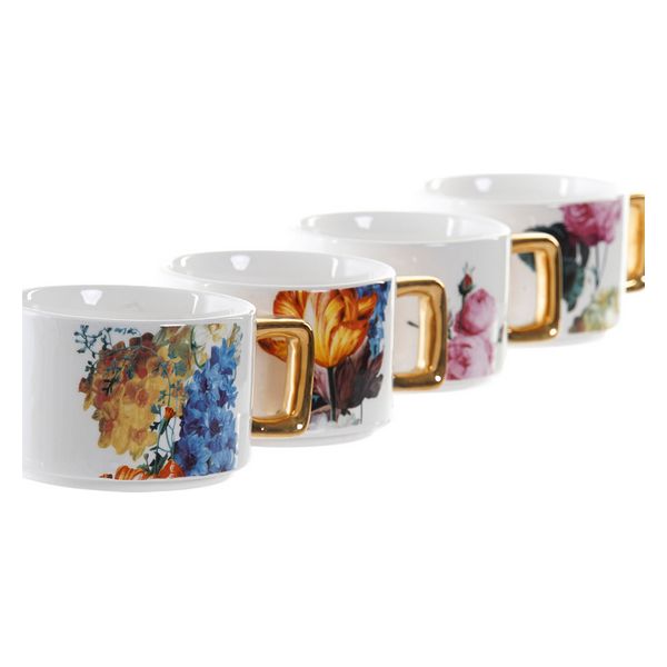 Satz von Kaffeetassen Dekodonia blumig Dolomite (260 ml) (4 pcs)