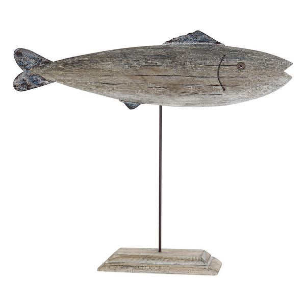 Deko-Figur Dekodonia Holz Metall Fisch (61 x 9 x 51 cm)