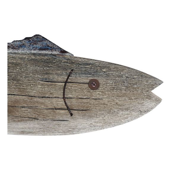 Deko-Figur Dekodonia Holz Metall Fisch (61 x 9 x 51 cm)