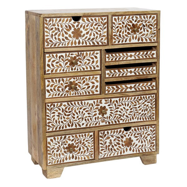 Rollcontainer Dekodonia India Floral Harz Mango-Holz (70 x 30 x 91 cm)