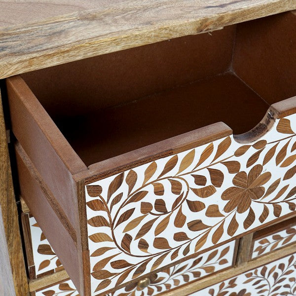 Rollcontainer Dekodonia India Floral Harz Mango-Holz (70 x 30 x 91 cm)