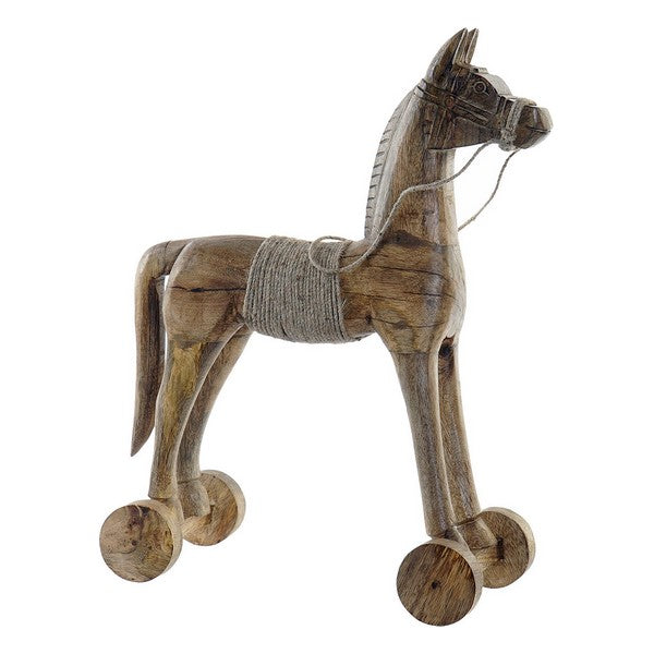 Deko-Figur Dekodonia Pferd Schnur Mango-Holz natürlich (38 x 10 x 50 cm)