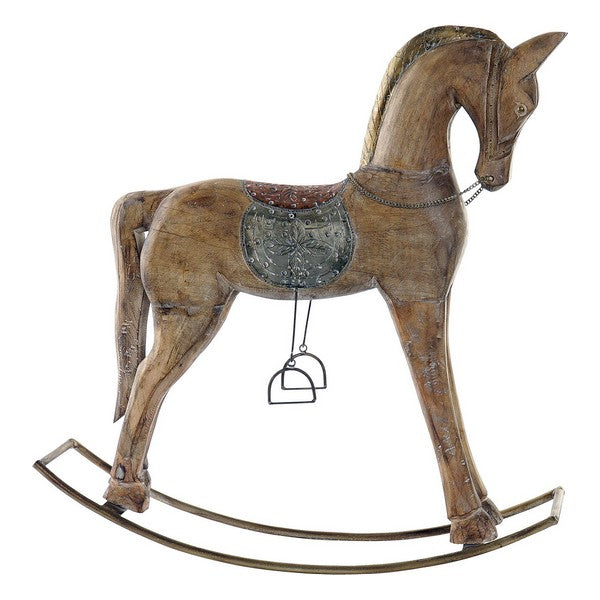 Deko-Figur Dekodonia Pferd Metall Mango-Holz (61 x 13 x 62 cm)