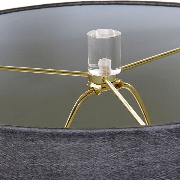 Tischlampe Dekodonia Leinen Metall Kristall (33 x 33 x 71 cm)