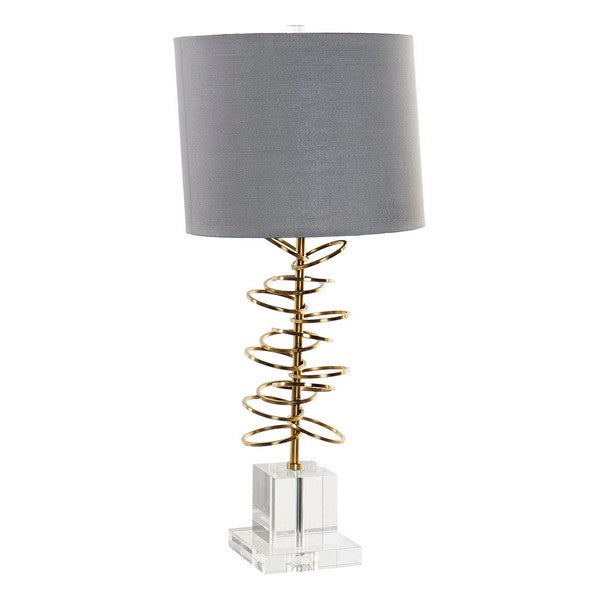 Tischlampe Dekodonia Leinen Metall Kristall (33 x 33 x 71 cm)