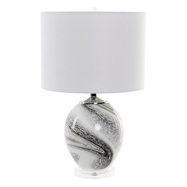 Tischlampe Dekodonia Leinen Metall Kristall (36 x 36 x 58 cm)