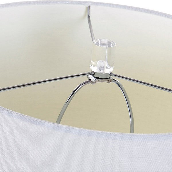 Tischlampe Dekodonia Leinen Metall Kristall (36 x 36 x 58 cm)