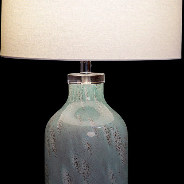 Tischlampe Dekodonia Acryl Leinen Metall Kristall (38 x 38 x 72 cm)