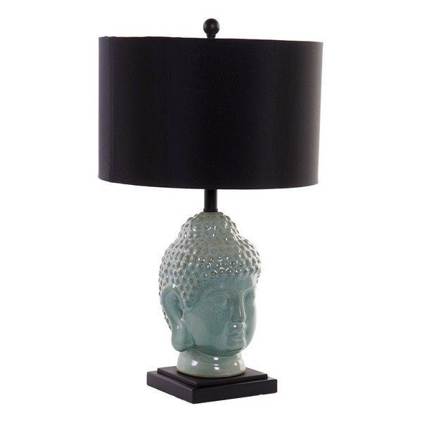 Tischlampe Dekodonia Polyester Leinen Metall aus Keramik Orientalisch Buddha (40 x 40 x 74 cm)
