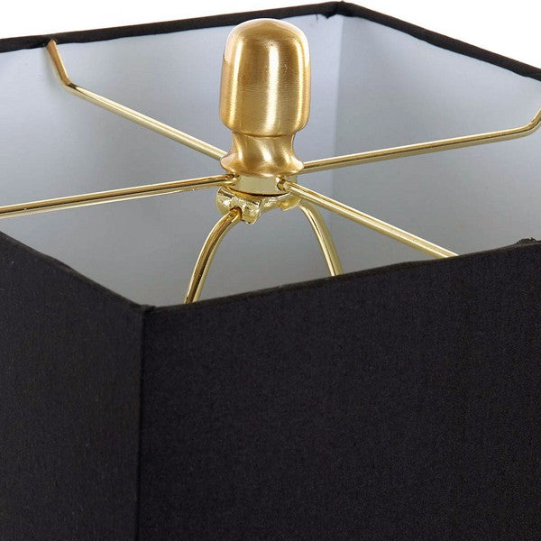 Tischlampe Dekodonia Polyester Acryl Leinen Metall Chic (25 x 25 x 78 cm)