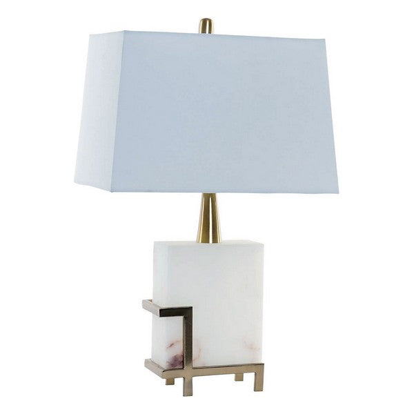 Tischlampe Dekodonia Polyester Leinen Metall Marmor Orientalisch (40 x 23 x 64 cm)