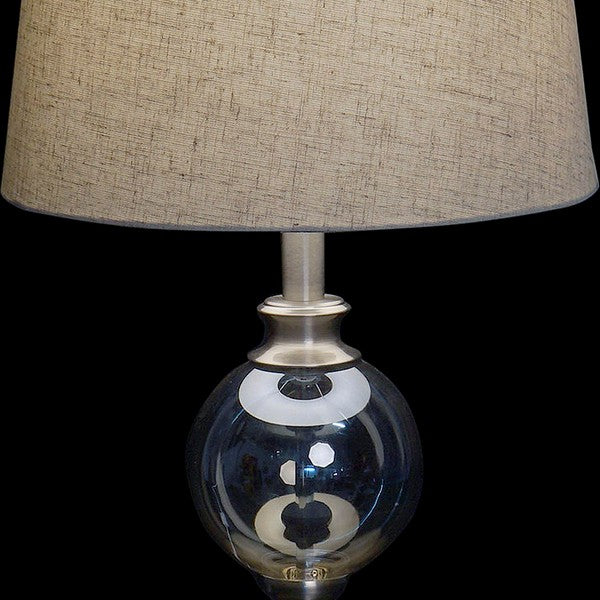 Tischlampe Dekodonia Leinen Metall Kristall Traditionell (30 x 30 x 53 cm)