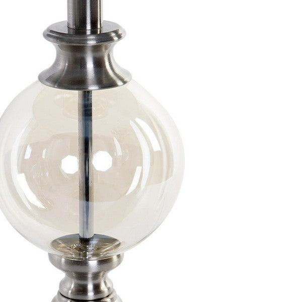 Tischlampe Dekodonia Leinen Metall Kristall Traditionell (30 x 30 x 53 cm)