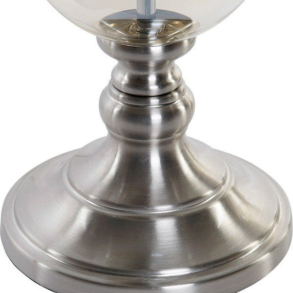 Tischlampe Dekodonia Leinen Metall Kristall Traditionell (30 x 30 x 53 cm)
