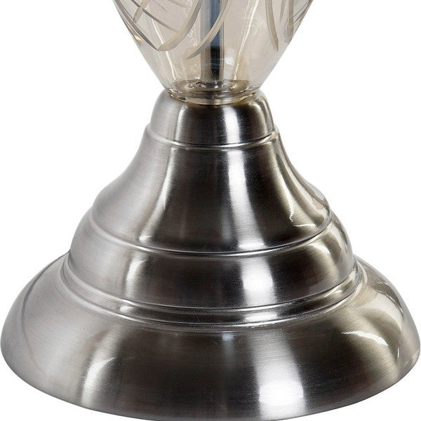 Tischlampe Dekodonia Leinen Metall Kristall Traditionell (33 x 61 cm)