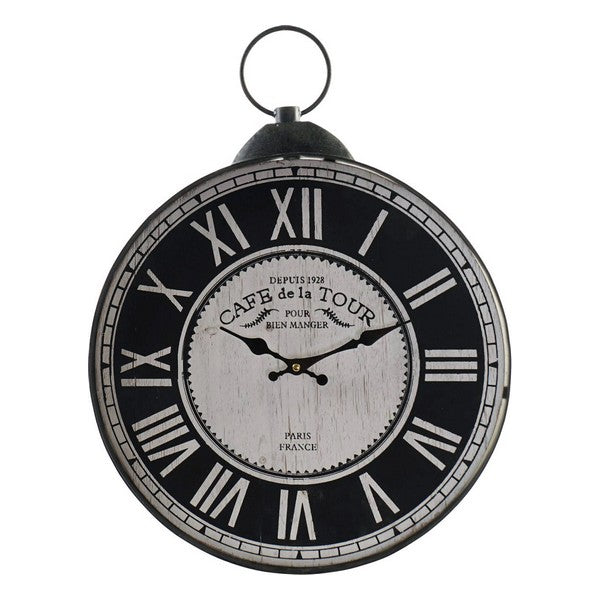 Wanduhr Dekodonia Schwarz Metall Holz MDF (40 x 4 x 53 cm)