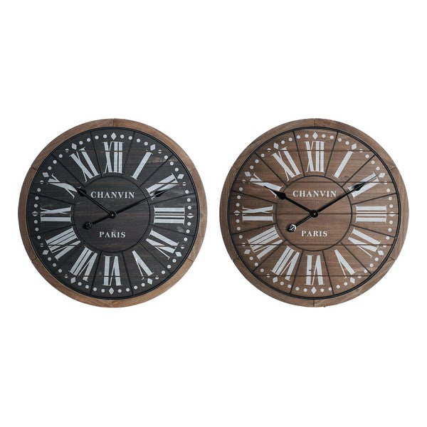 Wanduhr Dekodonia Schwarz Metall Holz MDF (60 x 4 x 60 cm)