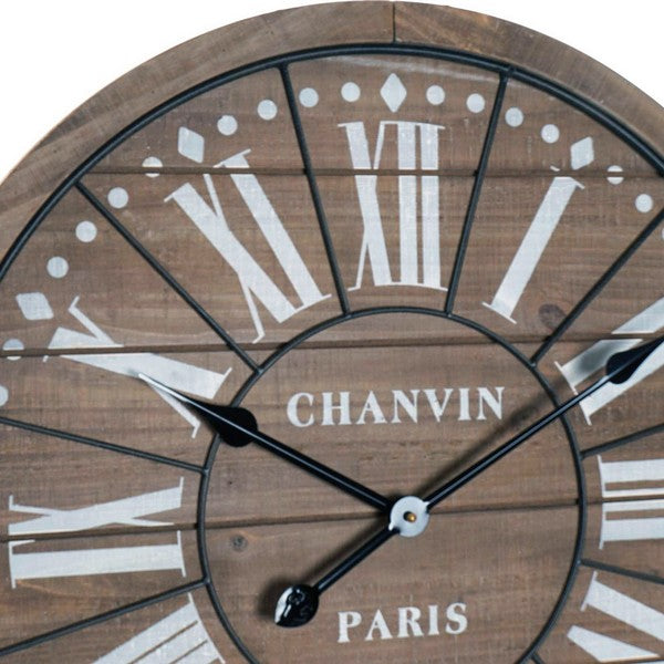 Wanduhr Dekodonia Schwarz Metall Holz MDF (60 x 4 x 60 cm)