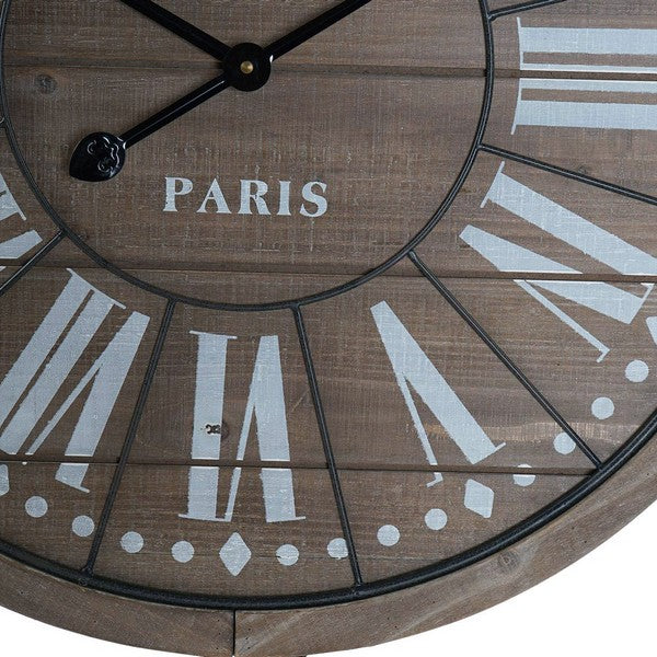 Wanduhr Dekodonia Schwarz Metall Holz MDF (60 x 4 x 60 cm)