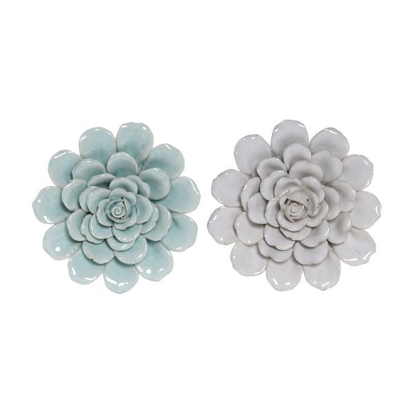 Wanddekoration Dekodonia Blume Terrakotta Traditionell (2 pcs)
