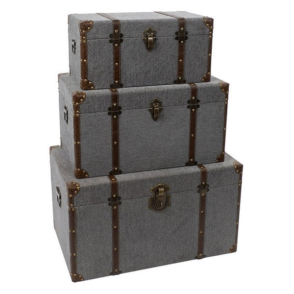 Truhe Dekodonia Polyester Holz MDF Loft (3 pcs)
