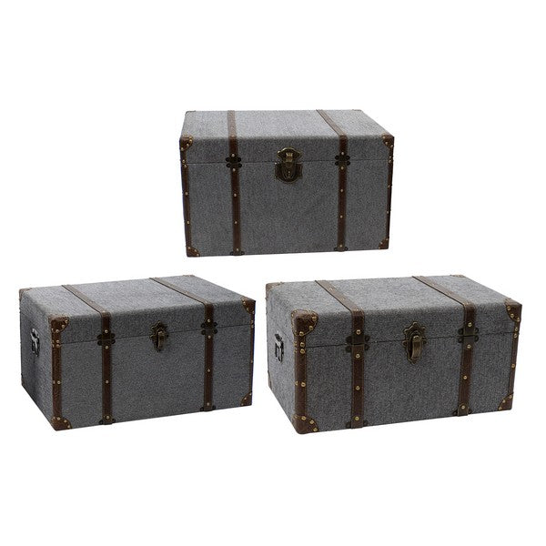 Truhe Dekodonia Polyester Holz MDF Loft (3 pcs)